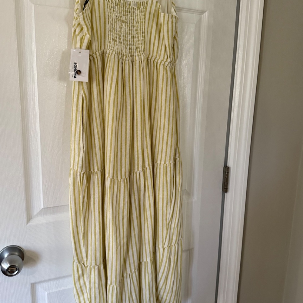 2 for $25: Sonoma linen blend tiered midi dress - small - nwt - Picture 6 of 8